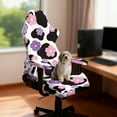 thumbnail image 3 of Xoenoiee Cow Cherry Blossom Pattern Stretchable Gaming Chair Cover with Armrest Protector Washable Elastic Computer Chair Slipcover Anti-Slip Easy to Install Water-Repellent for Office Use, 3 of 7