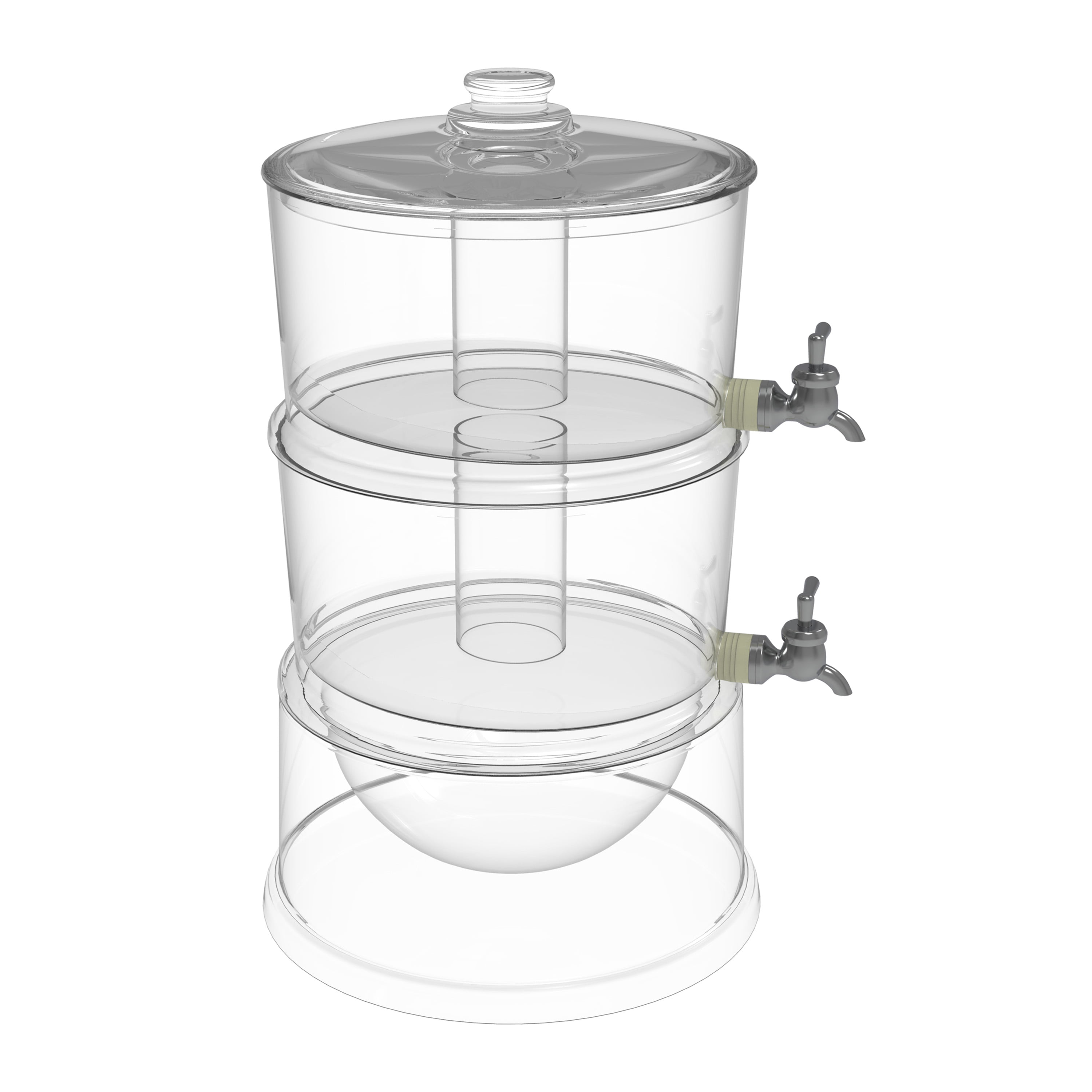 Mind Reader 3 Tier 6-Split Compartment Beverage Dispenser with Spigot - 48  fl Oz Per Compartment - Stackable Punch Bowl - Clear in the Beverage  Dispensers department at