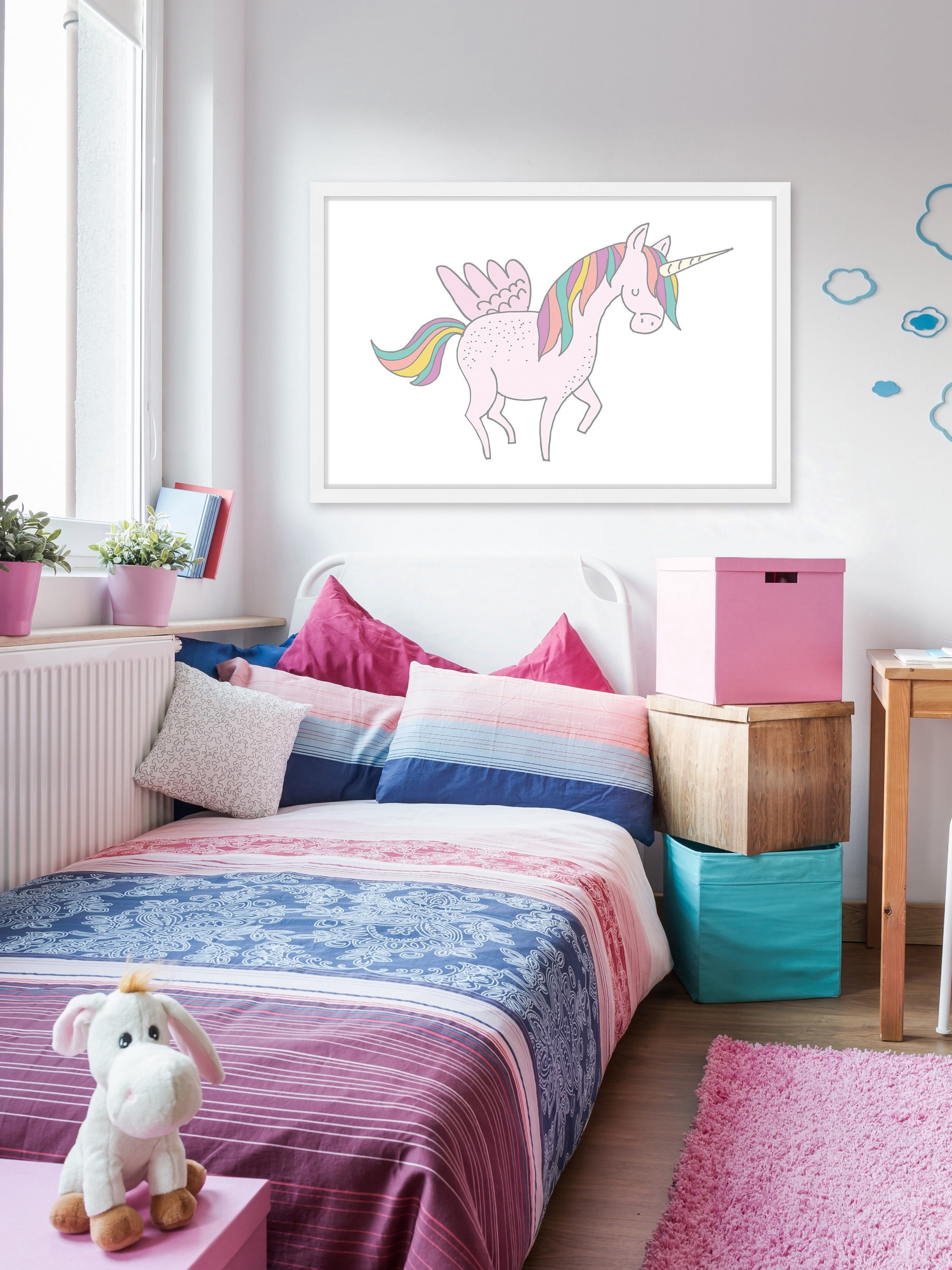 "Winged Unicorn" Framed Painting Print