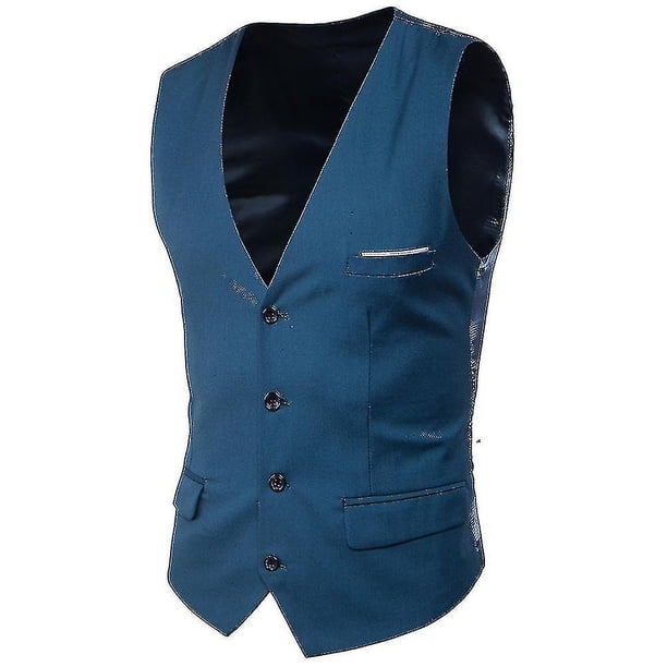 Chaleco para hombre Chaleco formal de negocios sólido con un solo botonadura