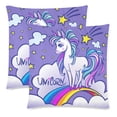 thumbnail image 2 of MKHERT Unicorn Throw Pillowcase Pillow Cover Cushion Couver 18x18 inch, Set of 2, 2 of 3