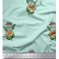 thumbnail image 1 of Soimoi Rayon Crepe Fabric Leaves & Floral Block Print Fabric by The Yard 46 Inch Wide, 1 of 3