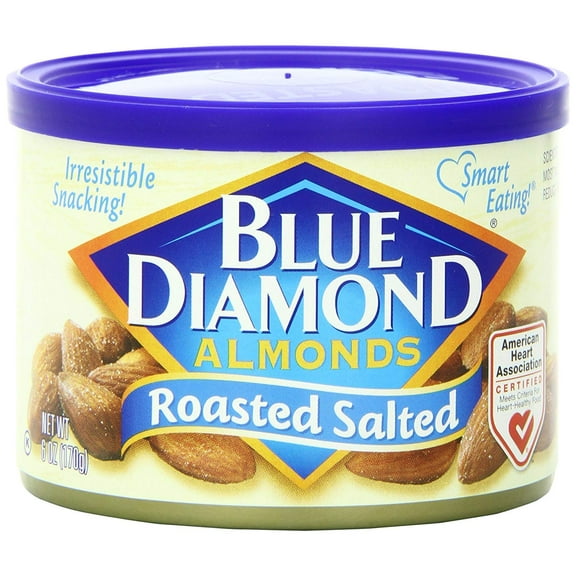 Pack of 12, Blue Diamond Roasted Salted Almonds, 6 oz