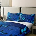 thumbnail image 3 of Manfei Dreamy Blue Butterfly 100% Cotton Comforter Cover Twin for Girls, Psychedelic Galaxy Bedding Twin Size, Chic Animal Bedding Accessories, Microfiber Room Decoration, Reversible 2-Piece, 3 of 9