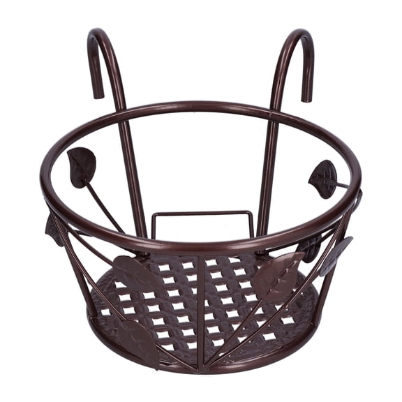 Falleo Clearance Hanging Flower Pot Rack Outdoor Plant Stand Railings Planter Containers Over The Rail Flower Pot Holder for Patio Garden BalconyBronze