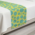 thumbnail image 2 of Melon Bed Runner, Abstract Halved Watermelon Doodle in Irregular Sizes, Decorative Accent Bedding Scarf for Hotels Homes and Guestrooms, Twin, Mustard Cadet Blue, by Ambesonne, 2 of 2