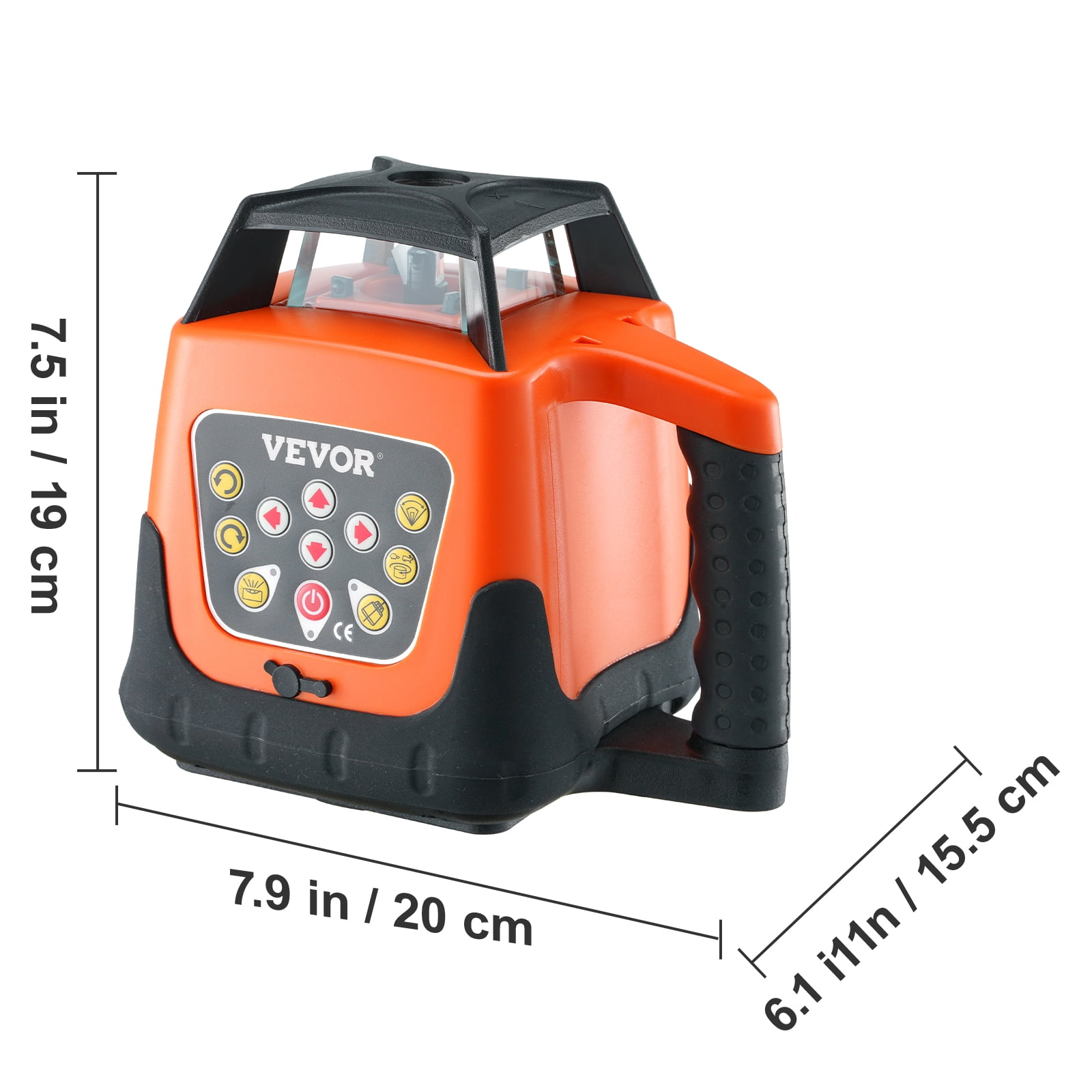 VEVOR Laser Level, 1650ft, 360 Degree Self Leveling Red Cross Line Laser, 5 Rotation Speeds & 4 Scanning Angles Adjustment, IP66 Waterproof Remote Control Manual Self-leveling Mode, Battery Included