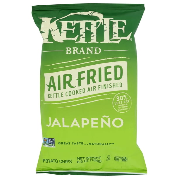 Kettle Brand, Kettle Cookedair Fried Potato Chips, Jalapeno, 6.5 Ounce