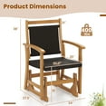 thumbnail image 3 of Gymax 2PCS Patio Rattan Glider Chair w/ Acacia Wood Frame & Wicker Seat Back Armrests, 3 of 10