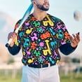 thumbnail image 5 of Hirioo Colorful Air Balloons1 for Men's Baseball T-shirt Shirts Short Sleeve Casual Summer Button Stretch T Shirts,Size S-4XL-4X-Large, 5 of 7