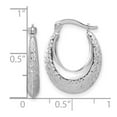 thumbnail image 2 of 14k White Gold Polished and Sparkle-Cut Hoop Earrings 22x16.5mm Wide 3.8mm Thick Hoop Earring for Women, 2 of 2