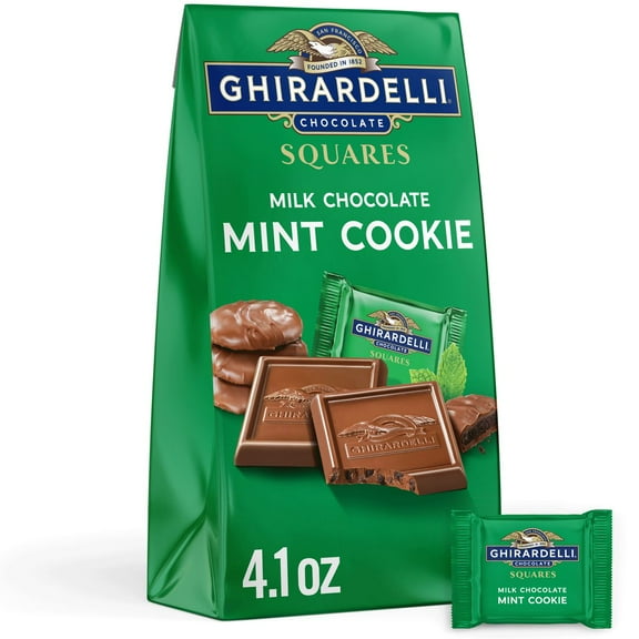 Ghirardelli Milk Chocolate Candy Mint Cookie SQUARES - 4.1oz