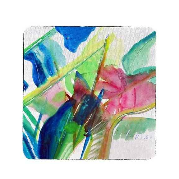 Betsy Drake CT1123 Pink Palms Coaster - Set of 4