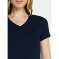 thumbnail image 5 of Time and Tru Women's Slim V Neck Tee with Short Sleeves, Sizes XS-XXXL, 5 of 6