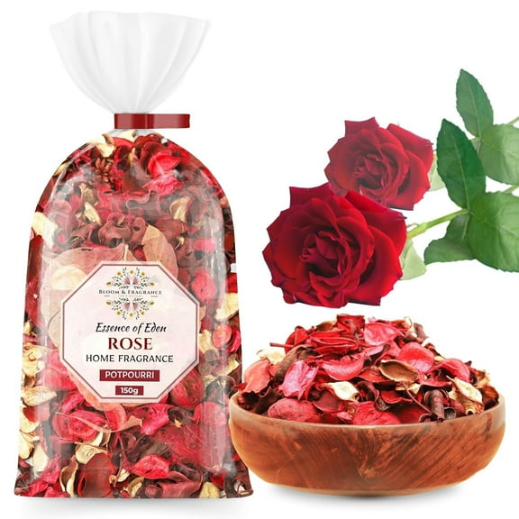 Rose Potpourri 150g | Natural Dried Flowers & Herbs | Long-Lasting Floral Home Fragrance for Living Room, Bathroom & Office Decor