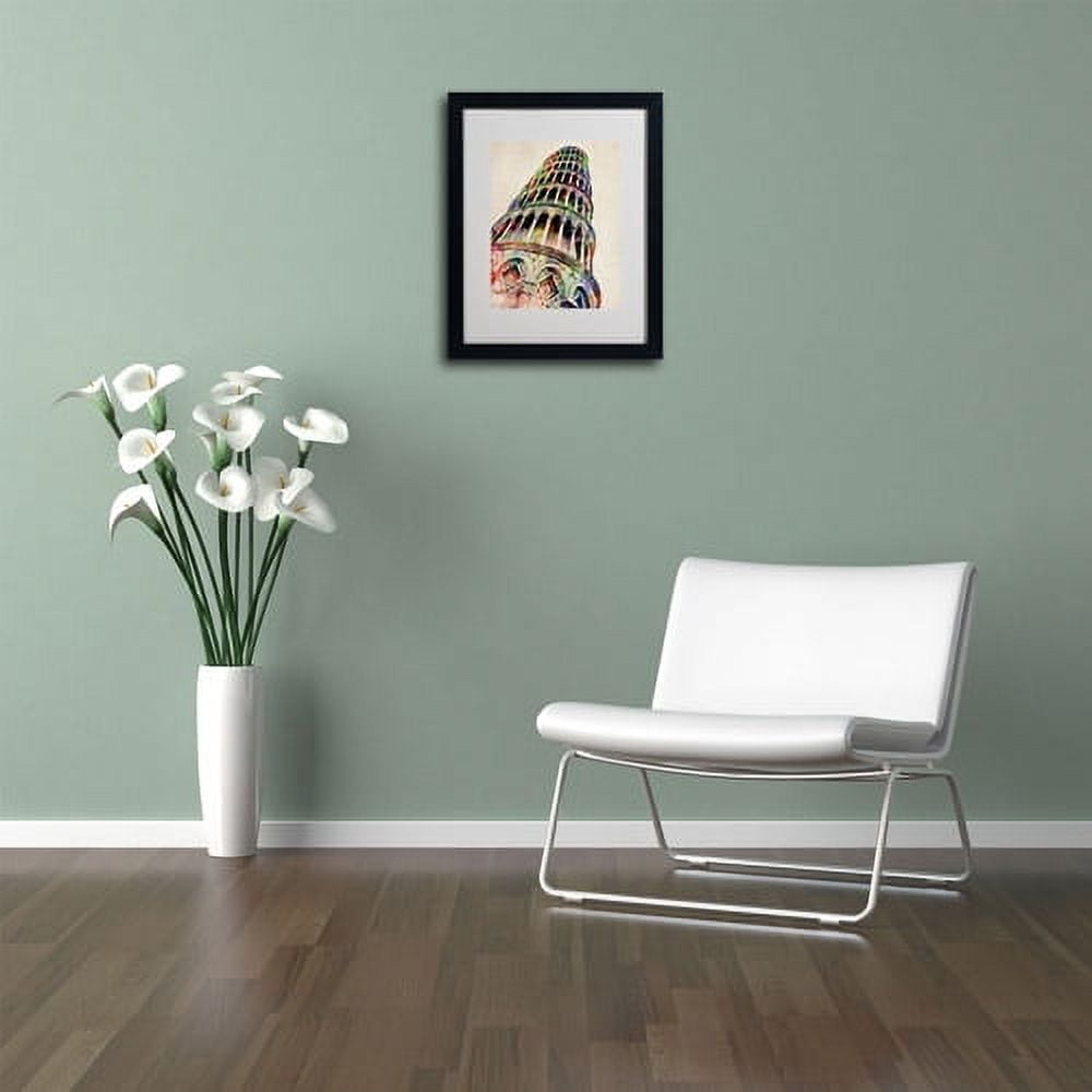 Trademark Art 'Leaning Tower Pisa' Matted Framed Art by Michael Tompsett