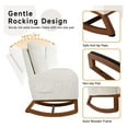 thumbnail image 4 of Nursery Rocking Chair with Three Side Pockets, Glider Chair for Nursery with Upholstered High Backrest, Solid Wood Legs Nursery Chair for Living Room Bedroom (Beige, Teddy Fabric), 4 of 8