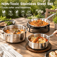 Tri-ply Stainless Steel Cookware Set 10-Piece Pots and Pans for All ...