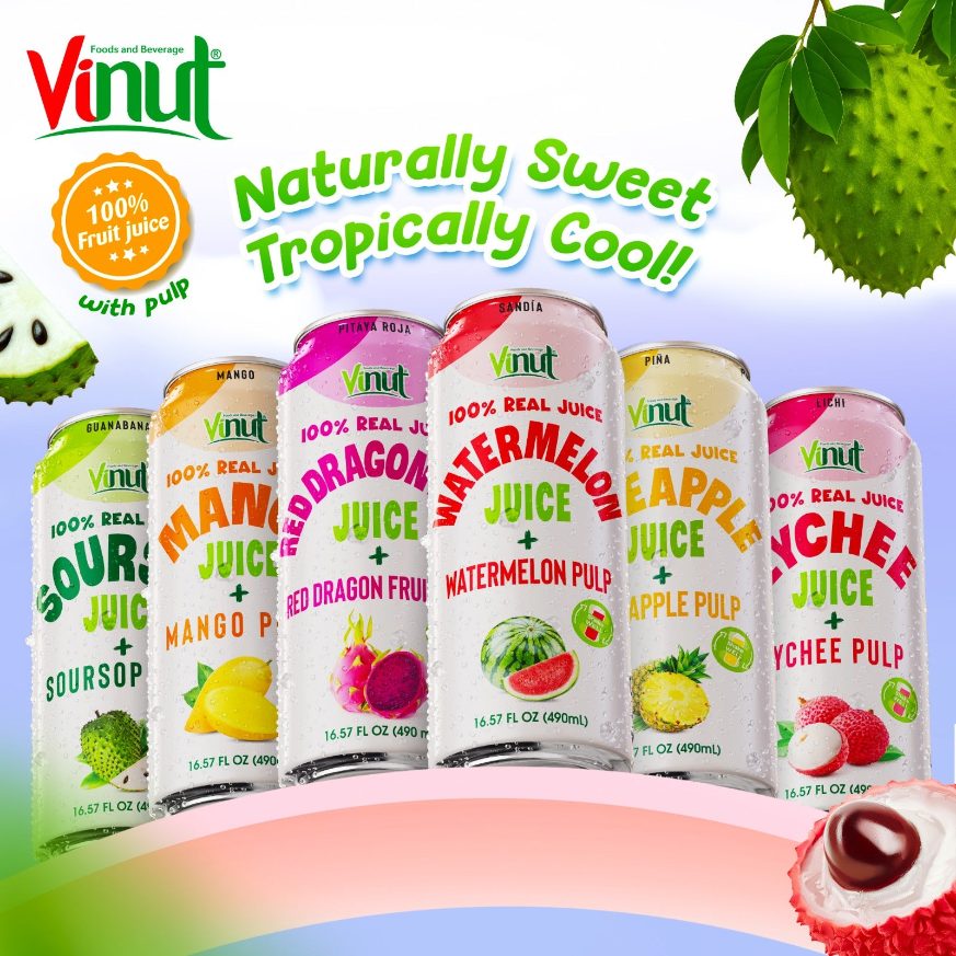Vinut Discovery Box No-Pulp: Soursop, Red Grape, Ginger-Honey-Lime, Mango, Passionfruit, Watermelon