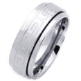 thumbnail image 2 of Men's 8MM Stainless Steel Greek Key Spinner Wedding Band Ring (Size 7 to 14) Size 14, 2 of 3