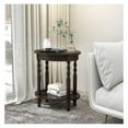 thumbnail image 2 of Oval Side Table with Storage, 2-Tier End Table with Solid Wood Legs, Espresso, 2 of 9
