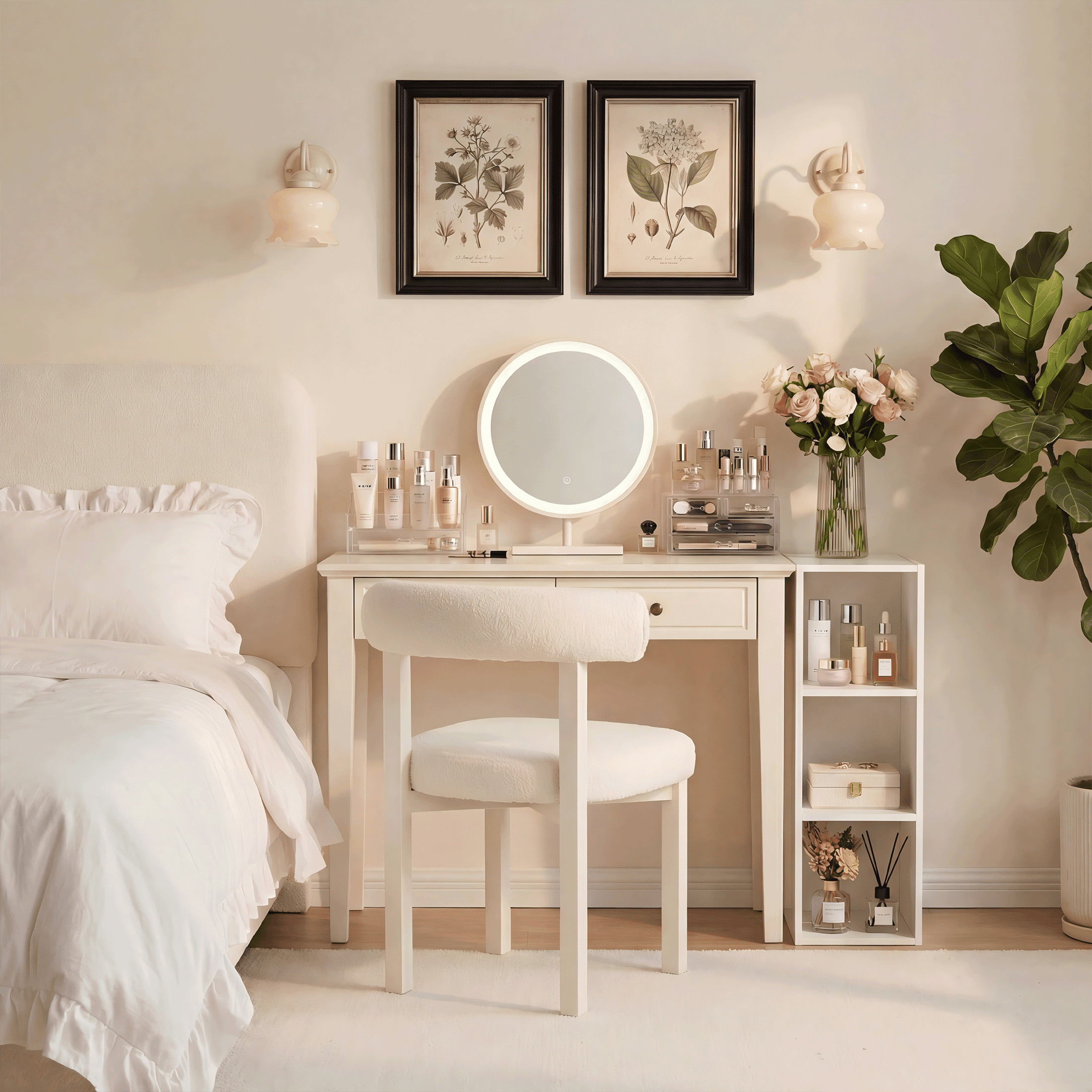 Mifurn 3-Tier Bookshelf Open Shelf Bookcase, White