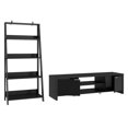 thumbnail image 4 of Madesa 2-Piece TV Stand and Ladder Shelf Set: 57" Entertainment Center with Cable Management + 24" 5-Tier Ladder Shelf for Storage, Office, Living Room, and Bedroom – Black, 4 of 8