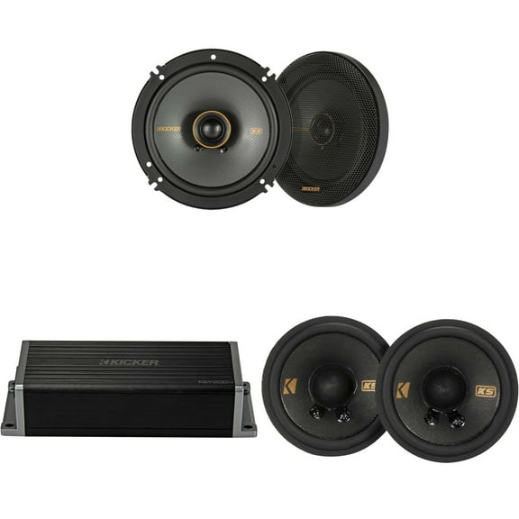 Kicker 47KEY2004 4-Channel DSP Smart Amp w/ 51KSC 2.75" & 6.5" Audio Upgrade Bundle