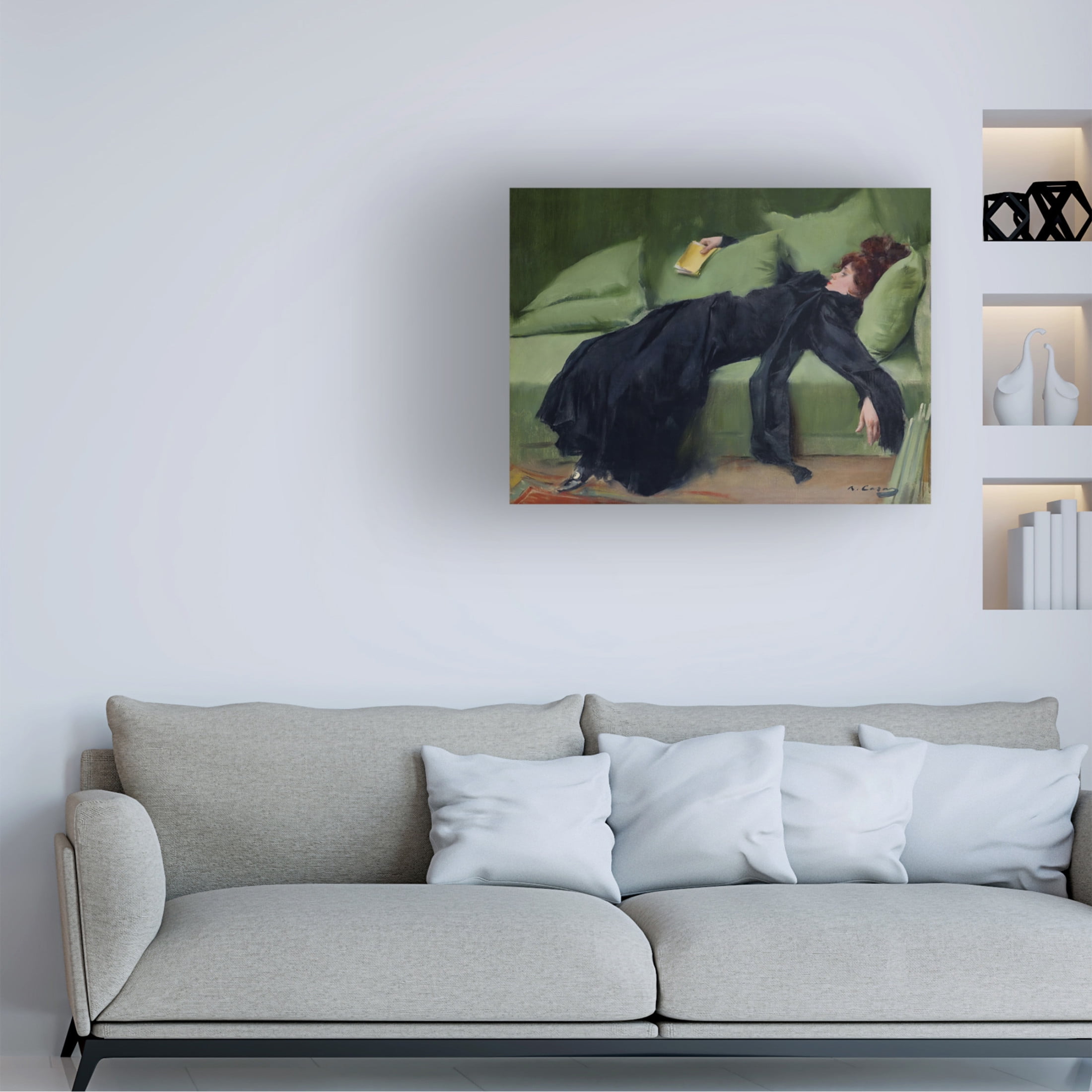Canvas Wall Art - Vintage Lavoie 'Decadent Young Woman After The Dance Ramon Casas 1899' Wall Art for Living Room, Bedroom, or Office Décor by Trademark Fine Art - 24 x 18 Inches