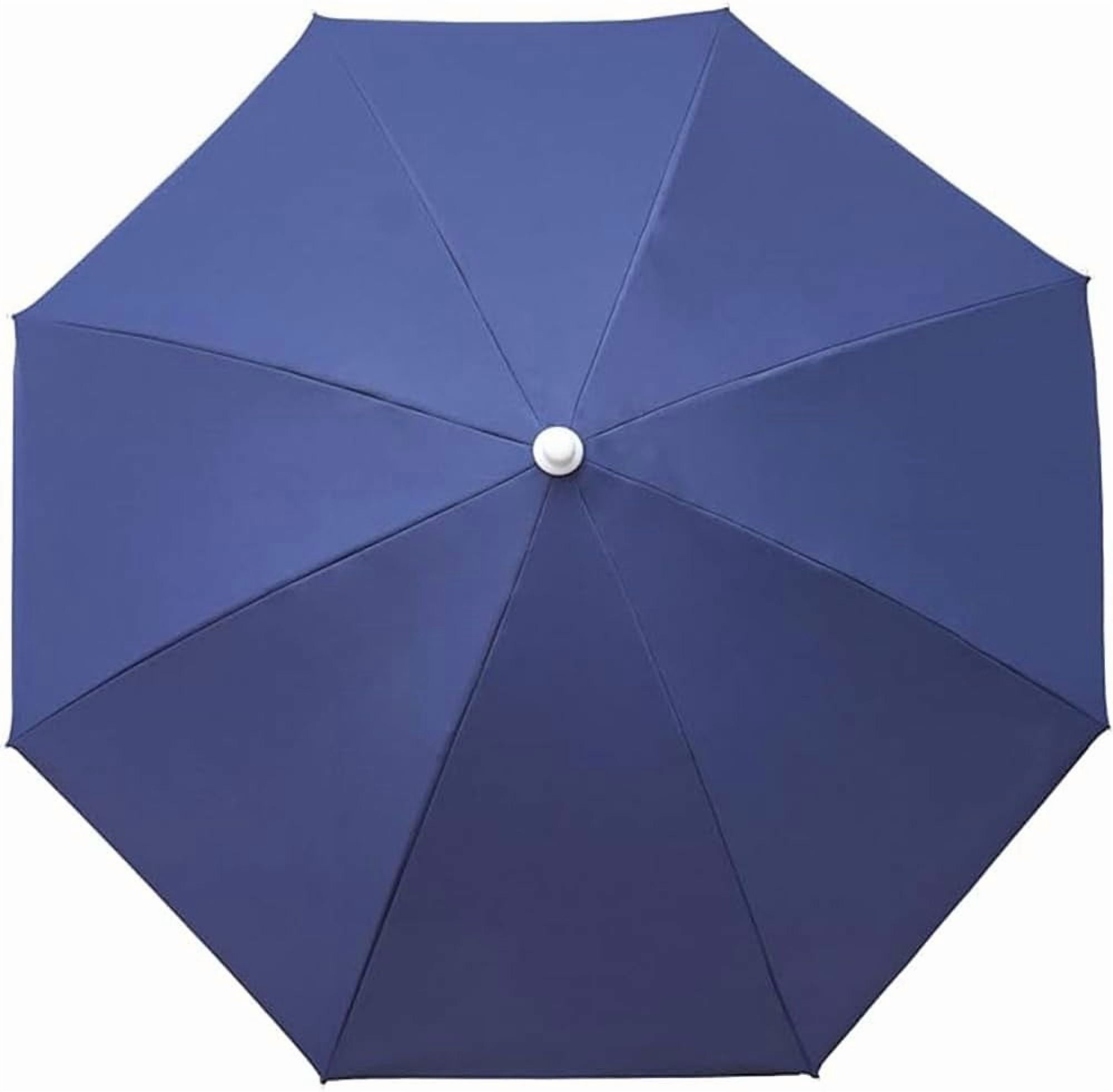 AMMSUN 6ft Blue Portable Picnic Umbrella Small beach Patio Umbrella,Push Up & Tilt & Carry Bag