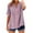 Pink, variant on Sexlip Womens Swimsuit Set Vertical Stripe Cover Up Design V Neck Short Sleeve Flowy Silhouette Quick Dry Fabric for Beach Outings Green XL