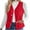 Red, variant on Diufon Cropped Vest for Women Sleeveless V Neck Button Down Outerwear Lightweight Warm Vests with Pockets