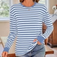 thumbnail image 4 of Womens Crew Neck Basic Top Cotton Print Loose Top T Shirt Long Sleeve Casual Cotton T Shirt, 4 of 9