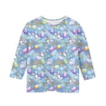 thumbnail image 5 of PWPSG Kids Easter Shirts 2026 Cute Rabbit Bunny Print Pullovers 3/4 Sleeve Crewneck Blouses Lightweight Summer Casual Shirts Funny Egg Graphic Tees for Girl Multicolor 3-4 Years, 5 of 6