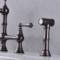 thumbnail image 2 of Cfowner Brass Bridge Kitchen Faucet, Kitchen Sink Faucet with Pull-Out Side Spray, Oil-Rubbed Bronze, 2 of 8