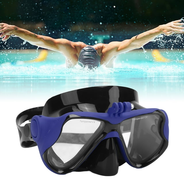 Snorkel Diving , Diving Face Cover, Action Camera Diving Goggles with Professional Prevents Fog Tempered Lens with Mount for Diving Snorkeling Freediving Swimming