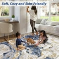 thumbnail image 6 of Twister.CK 4' x 6' Washable Rugs, Modern Marble Print Area Rug, Low Pile Stain-Resistant Carpet, for Living Room Home Office, Blue, 6 of 7
