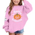 thumbnail image 4 of YUANxueke Boys & Girls Fleece Sweatshirt, Long Sleeve Cute Pumpkin Print Oversized Shirt, Casual Crewneck Loose Fit Pullover, 4 of 6