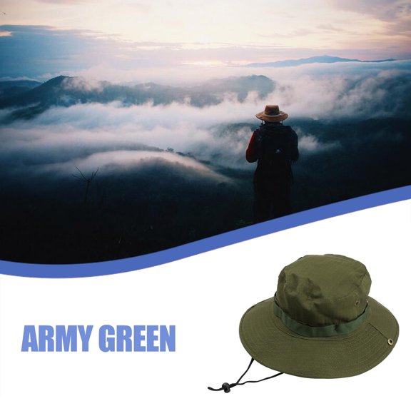 Lroveb Bucket Hats for Men Wide Boonie Hat Unisex Top Military Beach Solid Outdoor