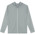 thumbnail image 4 of Alvivi Men's UPF 50+ Sun Protection Hoodie Shirt Long Sleeve Jacket Sweatshirt with Hood Grey 3XL, 4 of 7