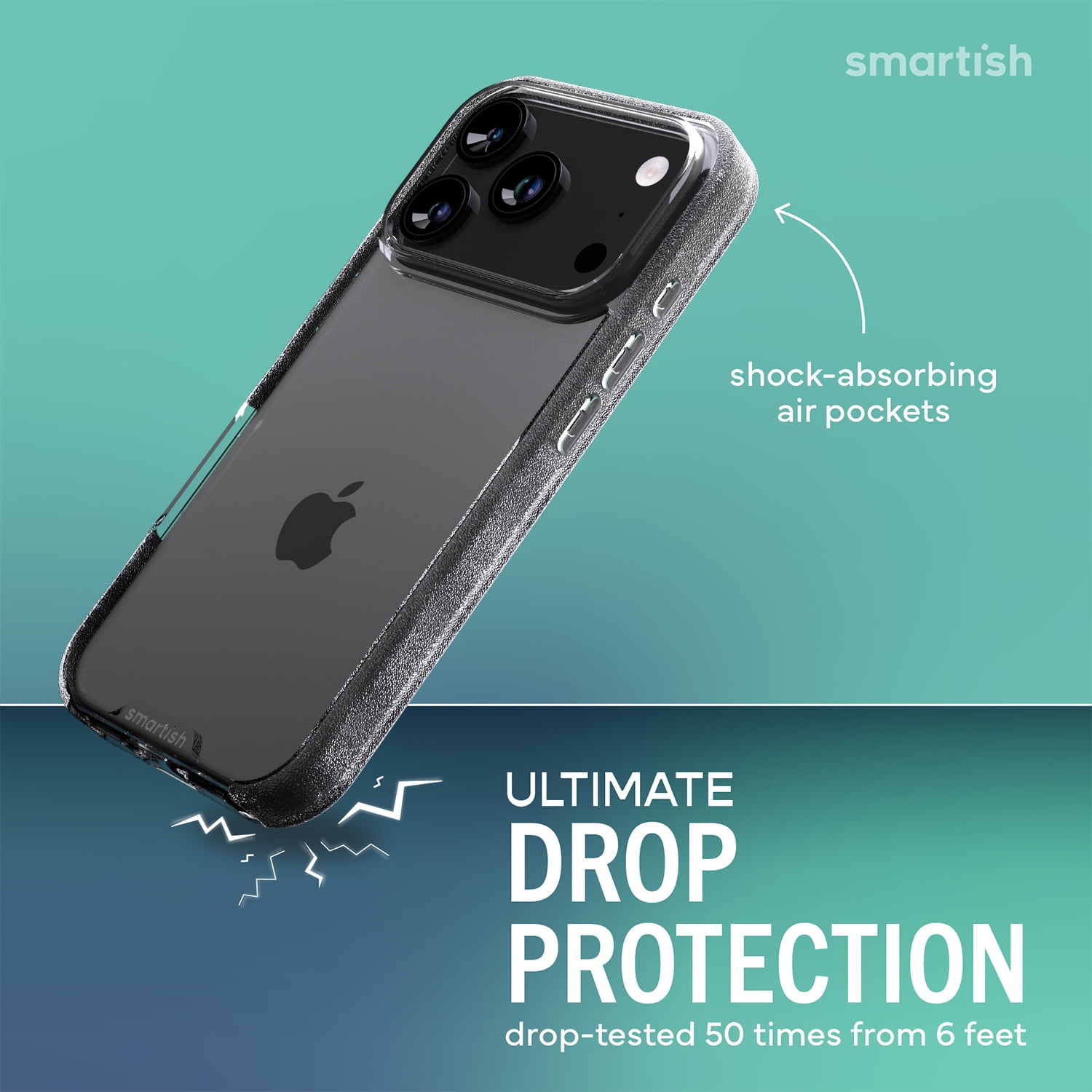 Smartish® iPhone 17 Pro Clear Case - Gripmunk [Lightweight + Protective] Anti-Yellowing Slim Case - Drop Tested Ultra Thin Grip Cover for Apple iPhone 17 Pro - Clearly Clear