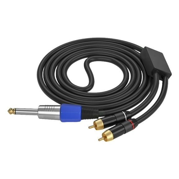 6.35mm 1/4inch to 2RCA Cable Adapter Cord for Amplifiers and Speakers