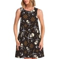 thumbnail image 1 of Fotbe Pirate Skulls Vestido de Verano sin Mangas para Mujer – Vestido Midi Línea A, Estilo Camiseta Floral, Vestido Playero Casual y Fluido, 1 of 7