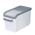 thumbnail image 1 of Cubo de arroz de plástico gris para el hogar, 15 kg, 1 unidad, 1 of 7