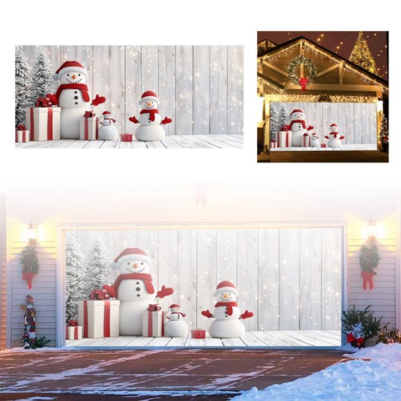 Jolly Snowman Garage Door Banner Festive Holiday Porch Large Outdoor Welcome Sign For Seasonal Celebration Christmas Flags for Outdoors 28 X 40 Flags for Room Guys Quotes Support The Flag Shirt