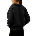 thumbnail image 2 of Amazhiyu Womens Fuzzy Fleece Pullover Sweatshirts Oversized V Neck Drawstring Sherpa Sweater with Pockets, 2 of 5