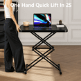 thumbnail image 7 of OROFULL 26 inch Small Folding Table, Height Adjustable x Frame Portable Plastic Table for Laptop, Couch, Camping and Small Spaces, Black, 7 of 7