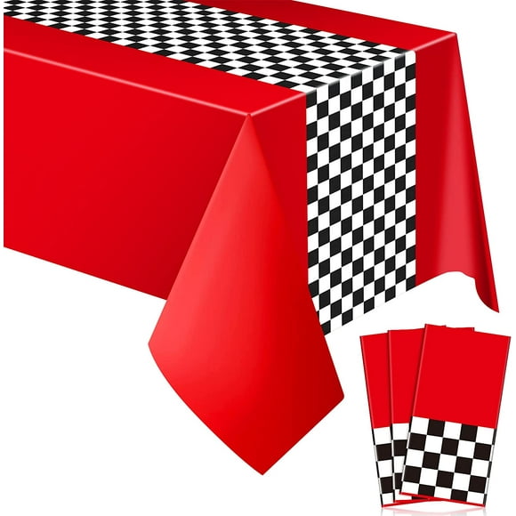 Car Birthday Party Supplies Racing Party Decorations Road Tablecloth Racetrack Tablecloth Racetrack Table Runner TableCovers for Kids Car Theme Birthday Party, 54 x 108 Inch (Fresh Style, 3 Sheets)