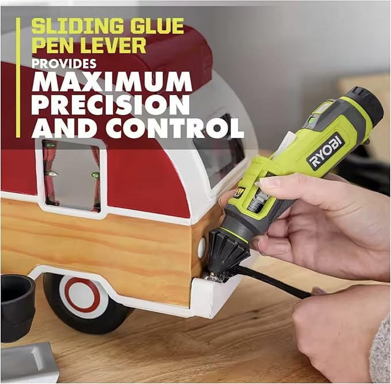 Portable Lithium Glue Pen Accessory Bundle - Cordless Glue Pen 24 Pack Glue Sticks Zipper Tool Pouch 2.0 Ah USB Lithium Battery Charging Cable Drip Tray Stand