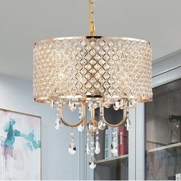Lucilia 18 in. 4-Light Indoor Polished Copper Finish Chandelier with Light Kit